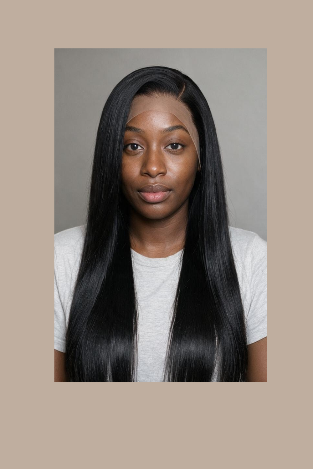 Nova bone straight wig worn long with a middle part, showing the 13x6 parting space