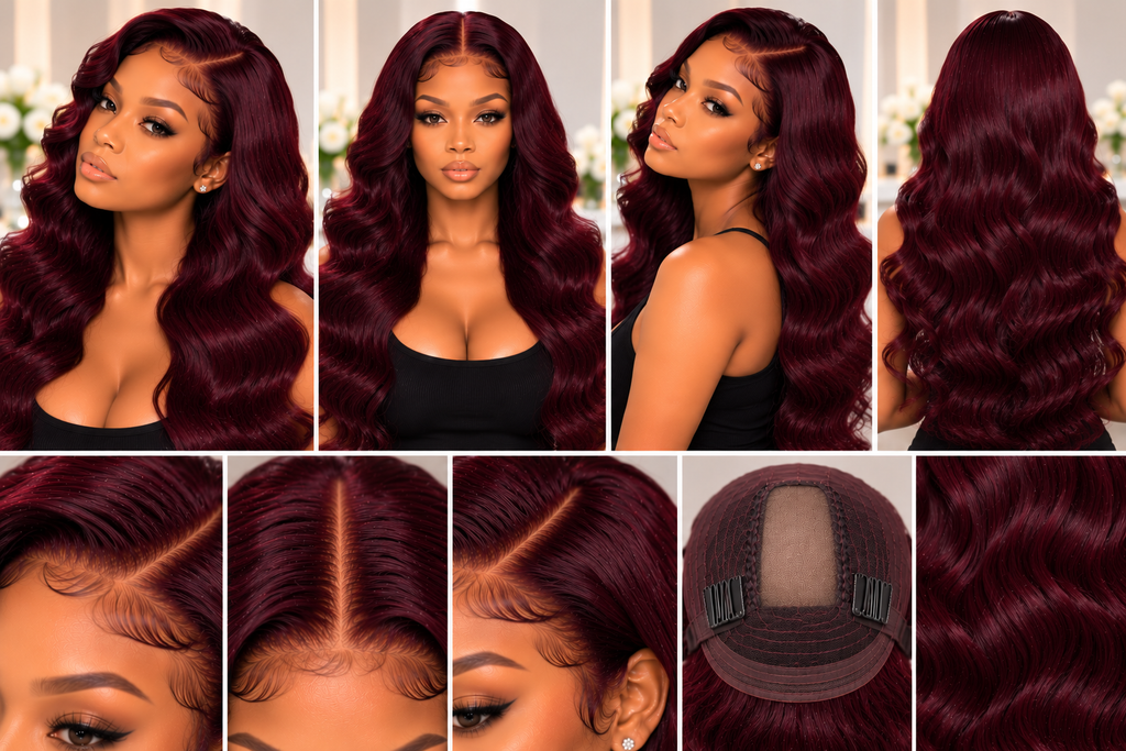 Noor — 99J Burgundy Body Wave Lace Front Wig | 13x4 HD Lace