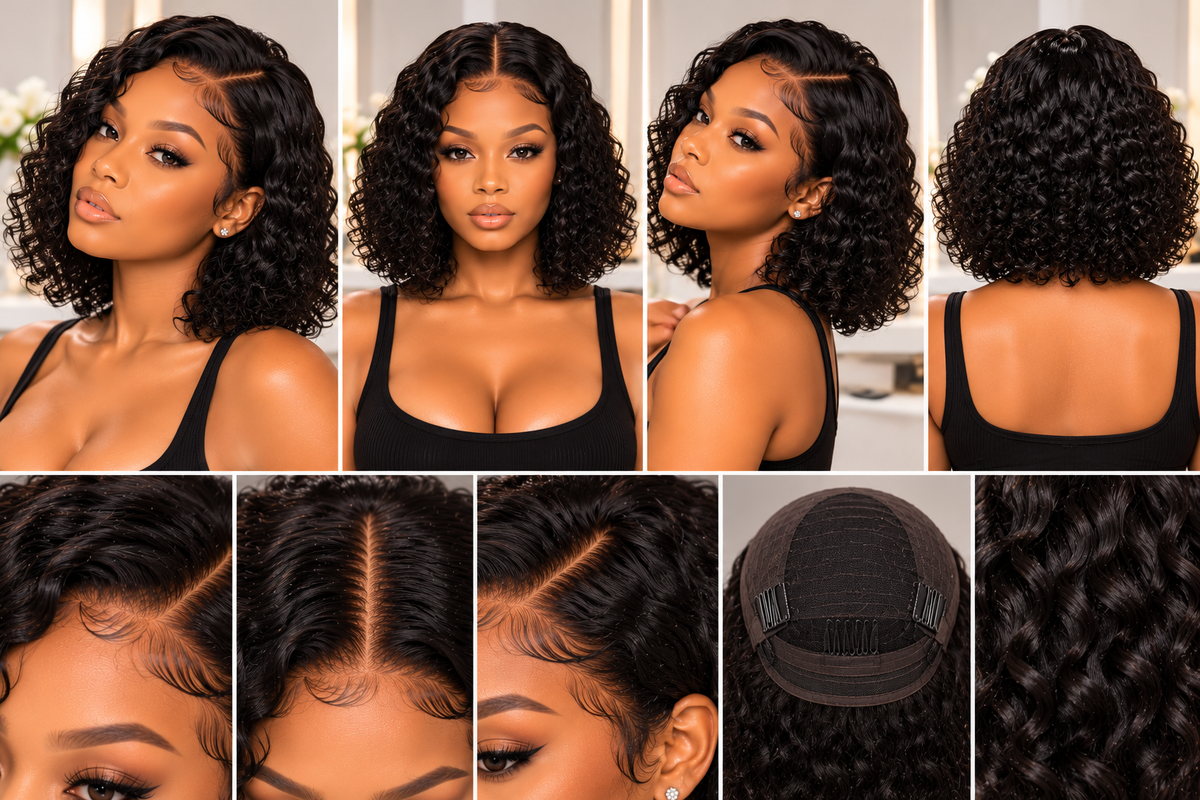 Nia — Glueless Curly Bob Wear & Go Wig | Pre-Cut Lace, No Glue