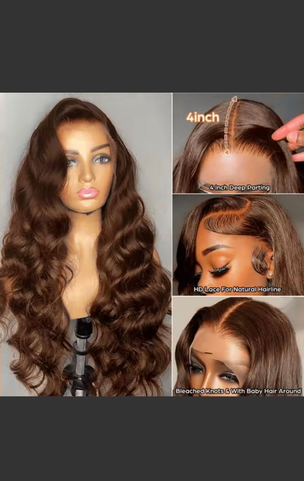 Ruby P4/27 honey blonde highlight body wave 13x4 HD lace front human hair wig