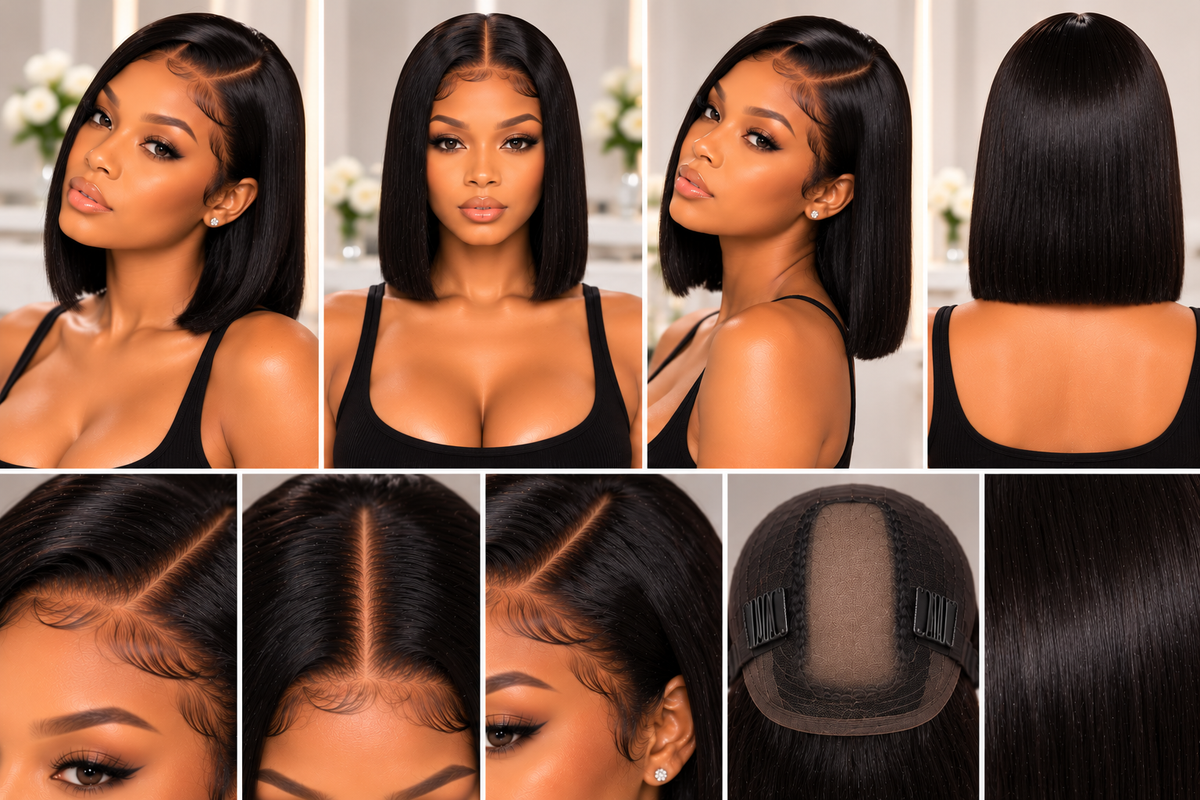 Cleo — 13x4 HD Lace Blunt Cut Straight Bob Wig | Human Hair