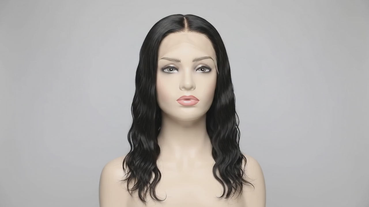 Video of the Amara 13x6 water wave wig on a mannequin
